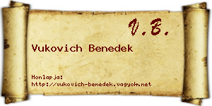 Vukovich Benedek névjegykártya